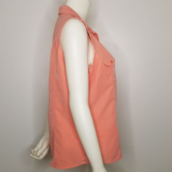 Studio 1940 Sleeveless Button Up Blouse Size XL Coral - Picture 4 of 9